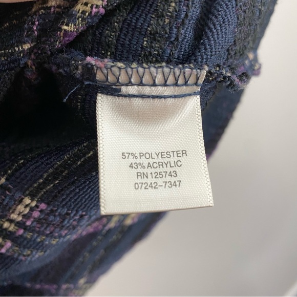 Christopher and Banks Purple and‎ Black Plaid Striped Vest Women’s Size Medium - Picture 4 of 7
